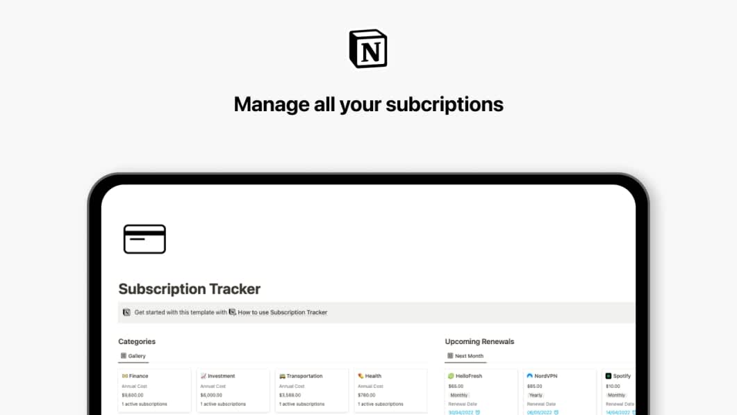 Subscription Tracker