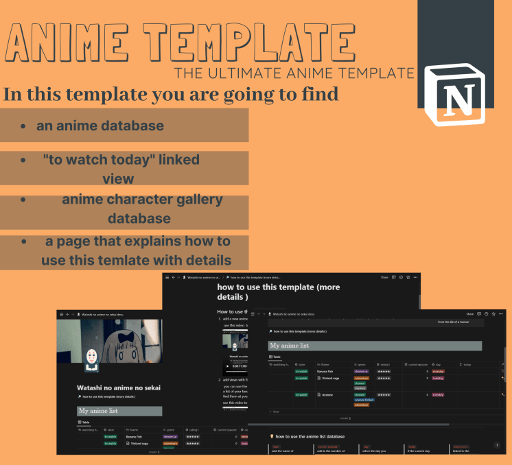 Anime Notion Template | Prototion | Buy Notion Template