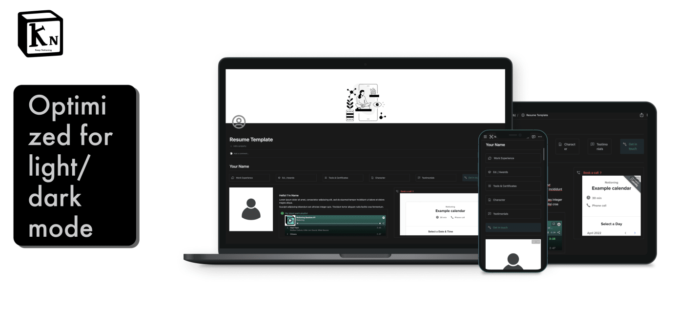 Modern Notion Resume Template | Prototion