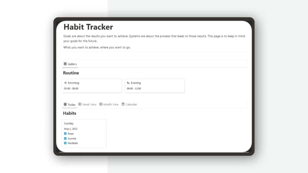 Habit Tracker | Prototion | Buy Notion Template