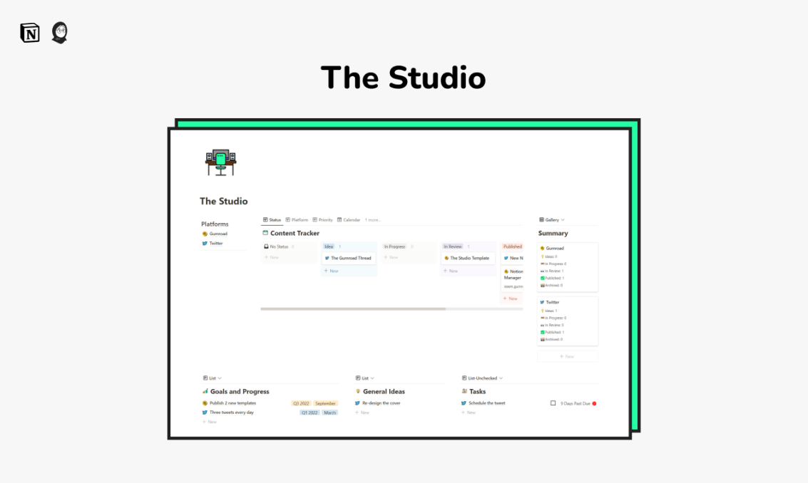 The Creator Studio | Prototion | Buy Notion Template