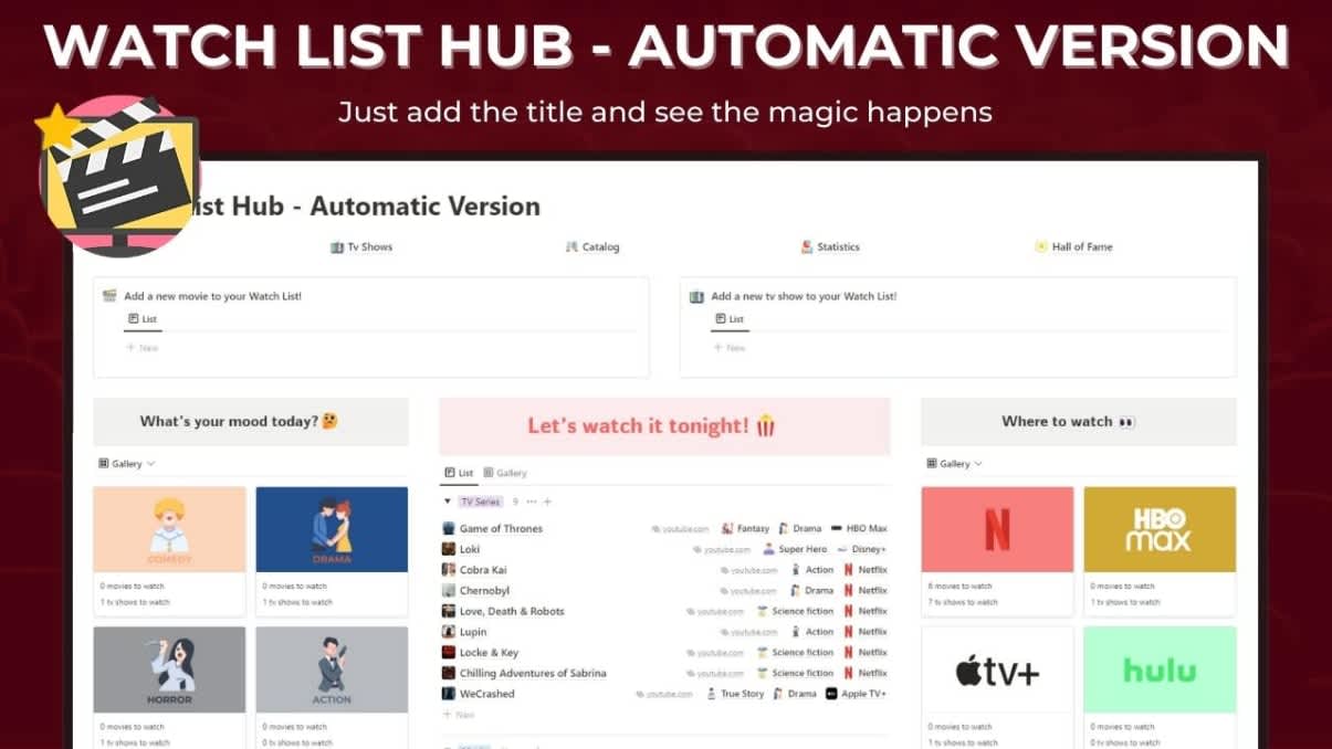 Watch List Hub - Automatic Version | Prototion