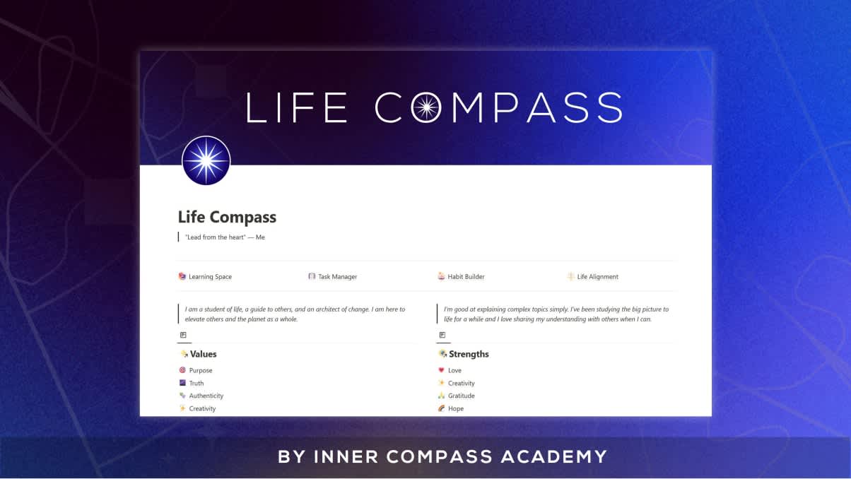 Life Compass| Prototion | Get Notion Template