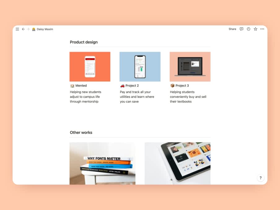 UX Portfolio Template | Prototion | Buy Notion Template