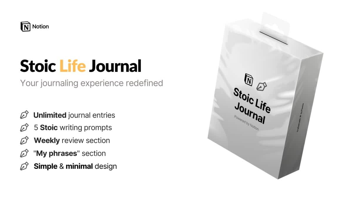 Stoic Life Journal | Prototion | Buy Notion Template