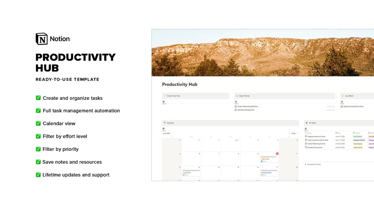 Productivity Hub | Prototion | Buy Notion Template