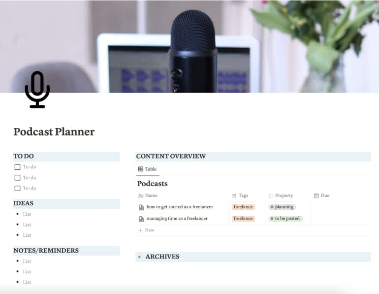 Podcast Planner