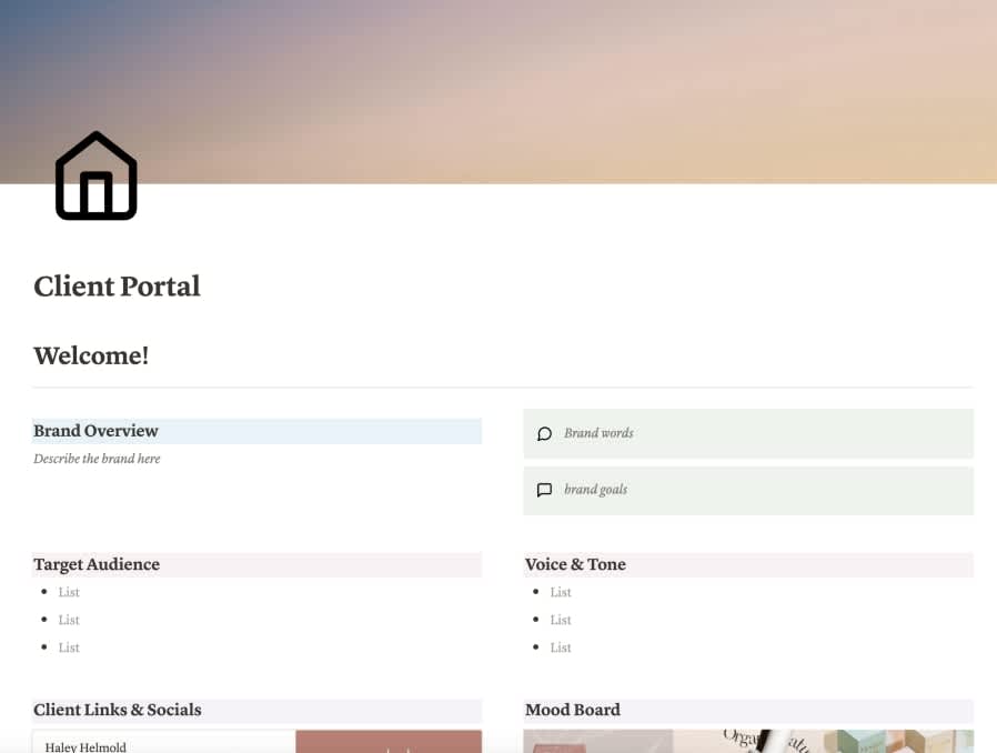 Client Portal Notion Template | Prototion