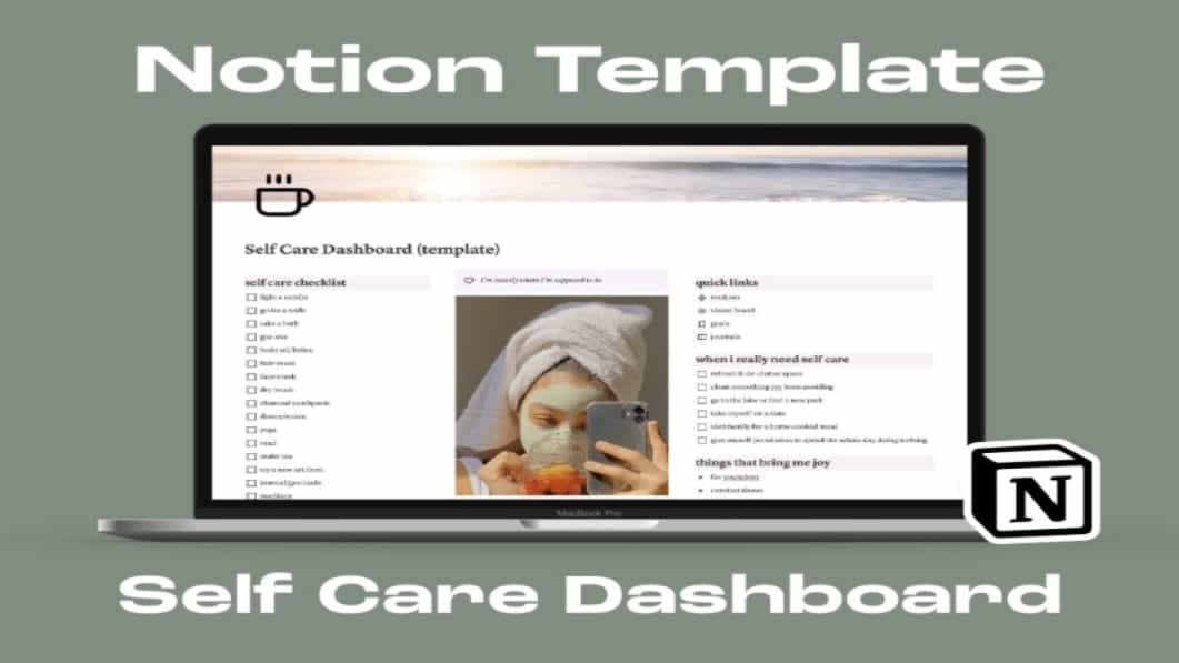 Self Care Notion Dashboard