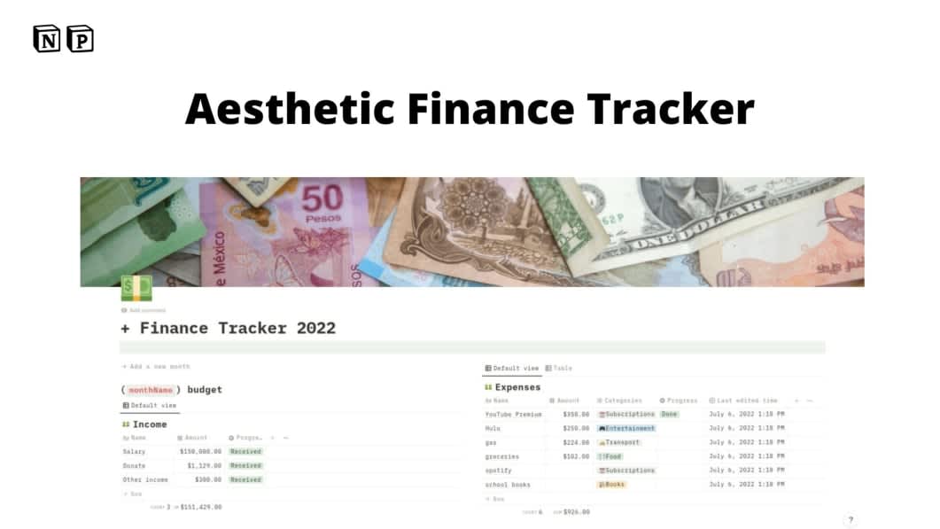 Aesthetic Finances Tracker