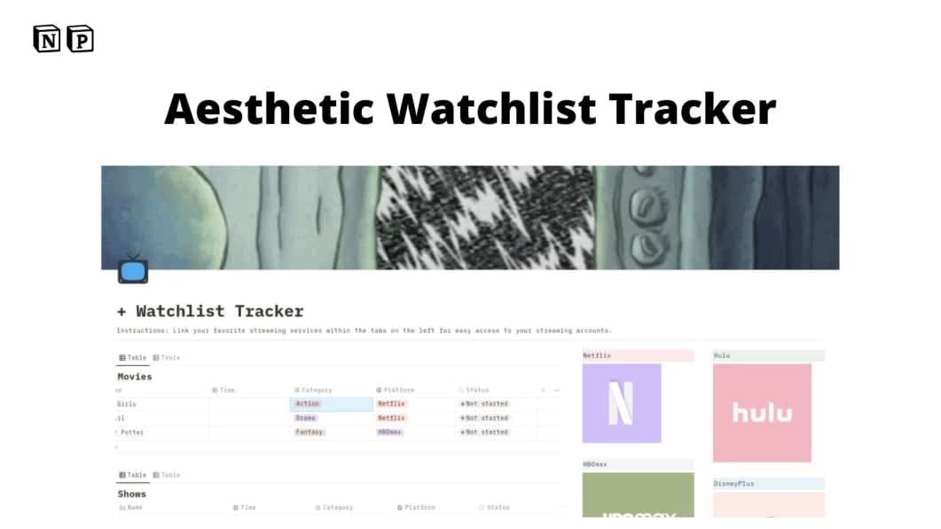 Aesthetic Watchlist Tracker