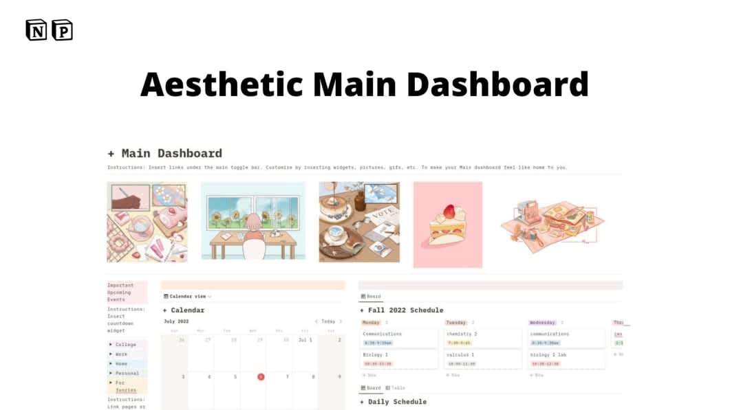 Aesthetic Main Dashboard