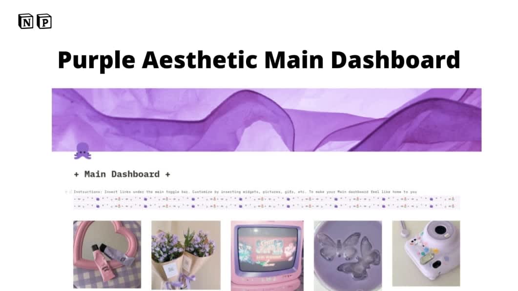 Purple Aesthetic Main Dashboard