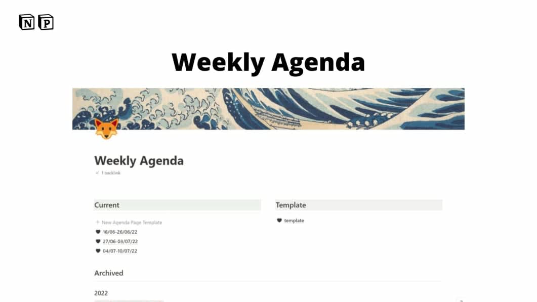 Weekly Agenda