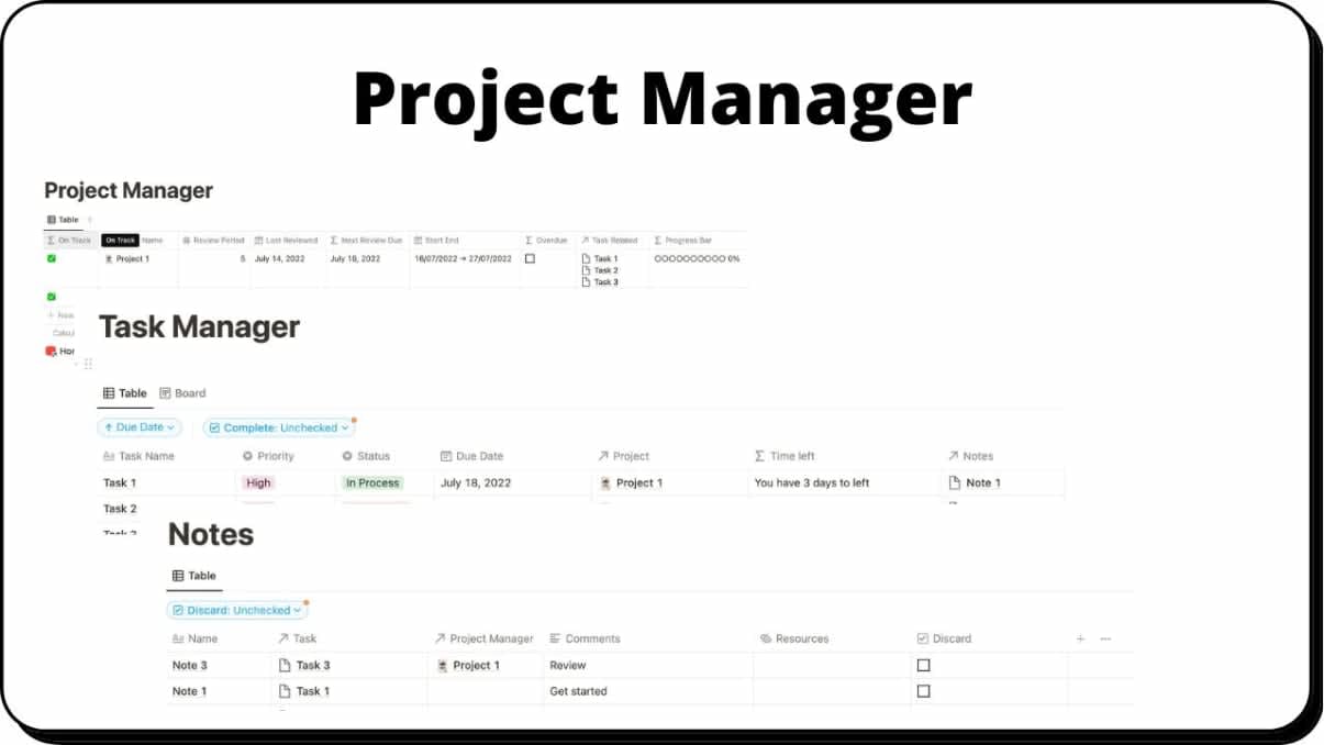 Project Manager | Prototion | Buy Notion Template