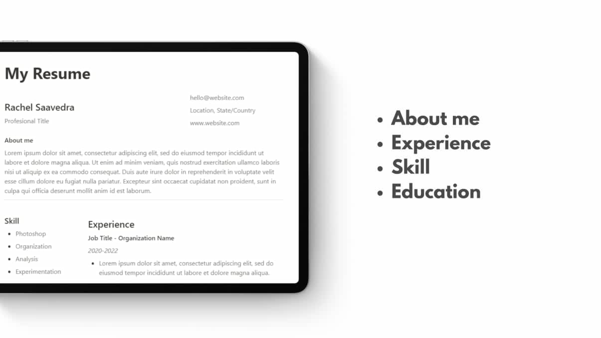 Resume a Notion Template | Prototion | Get Notion Template