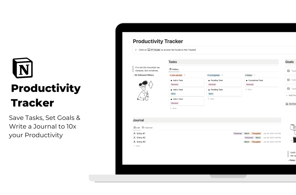 Productivity Tracker | Prototion | Buy Notion Template