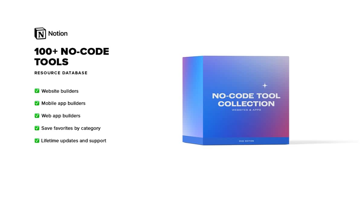 100+ No-Code Tools | Prototion | Get Notion Template