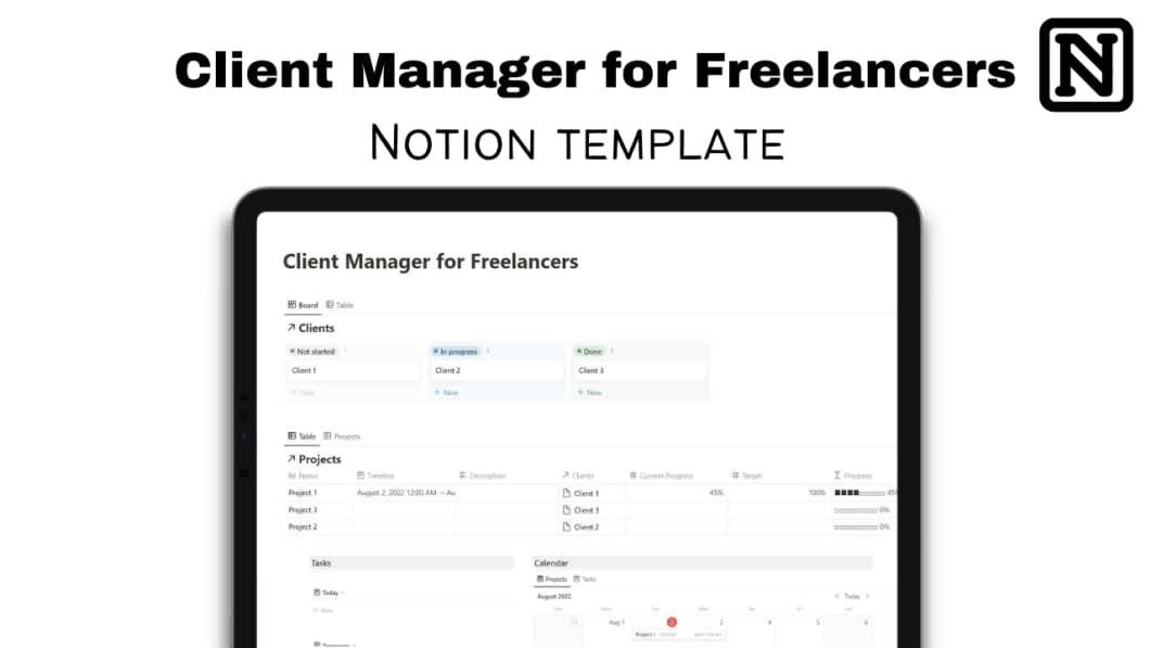 Client Manager for Freelancers | Notion Template