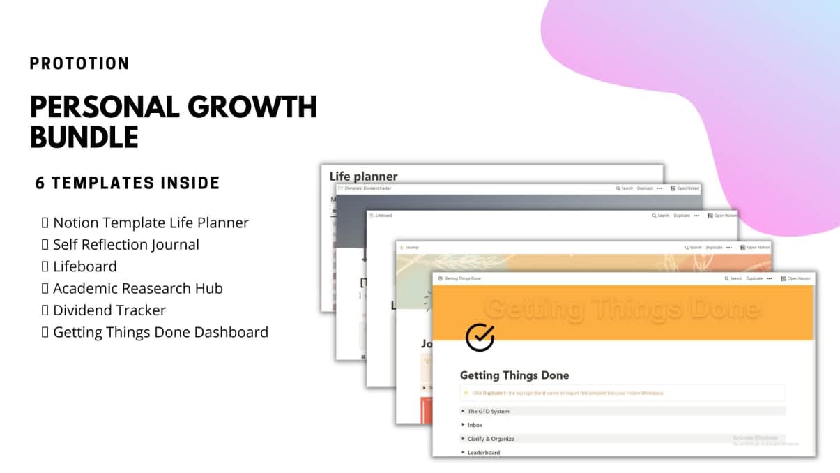 Personal Growth Bundle | Prototion | Buy Notion Bundle
