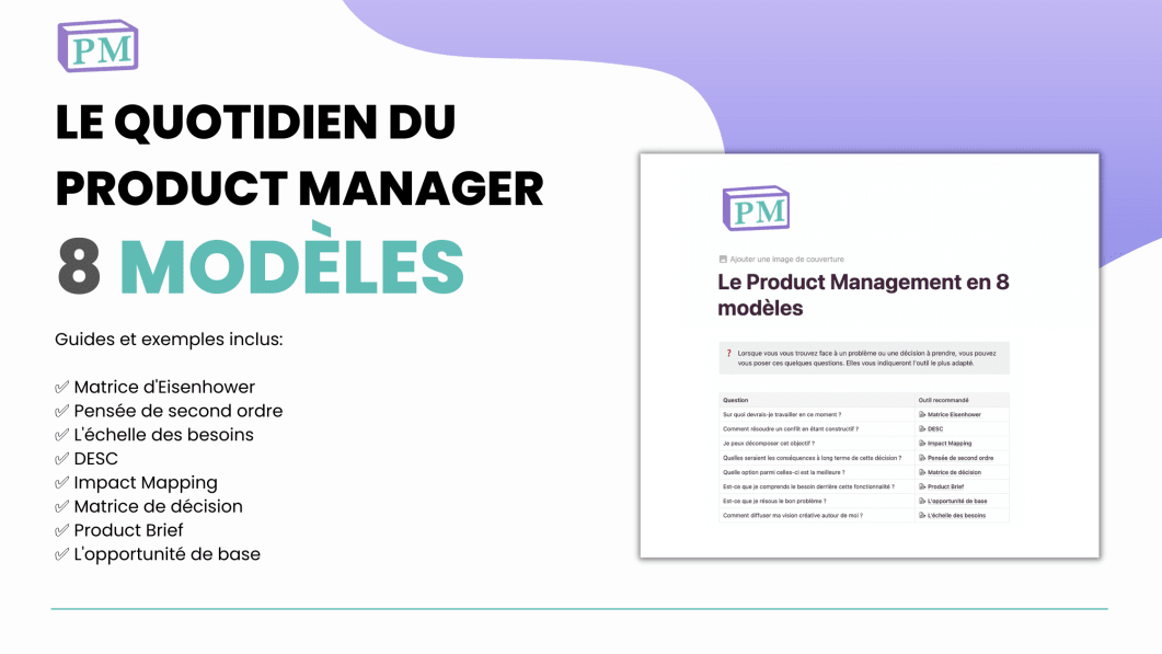 Le Product Management en 8 modèles sur Notion