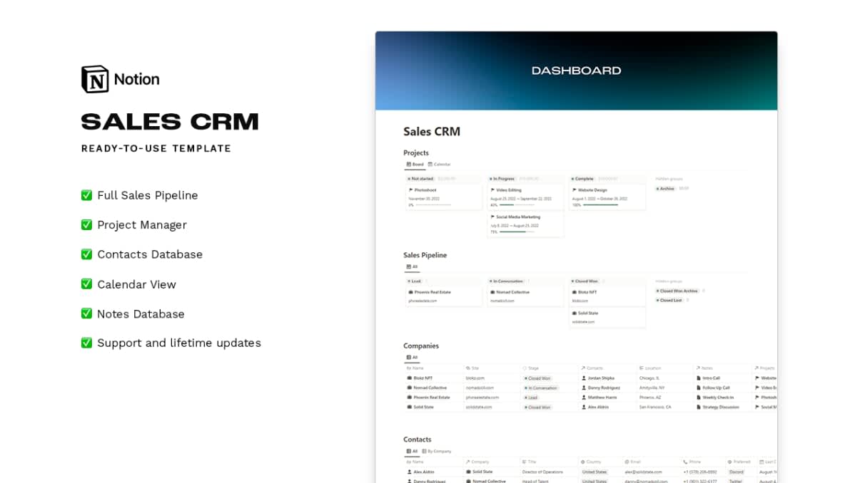 Sales CRM | Prototion | Get Notion Template