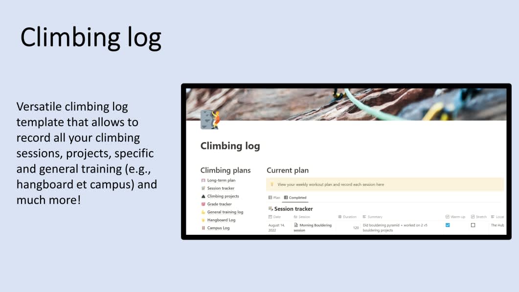 Climbing Training Tracker