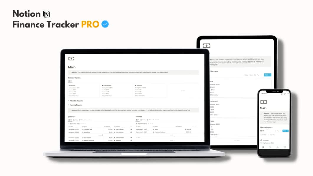 Notion - Finance Tracker Pro ✓