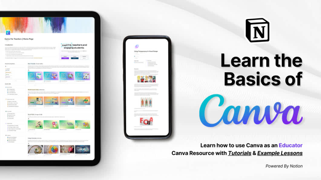 Canva Tutorials & Lesson Ideas: Teacher Resource in Notion