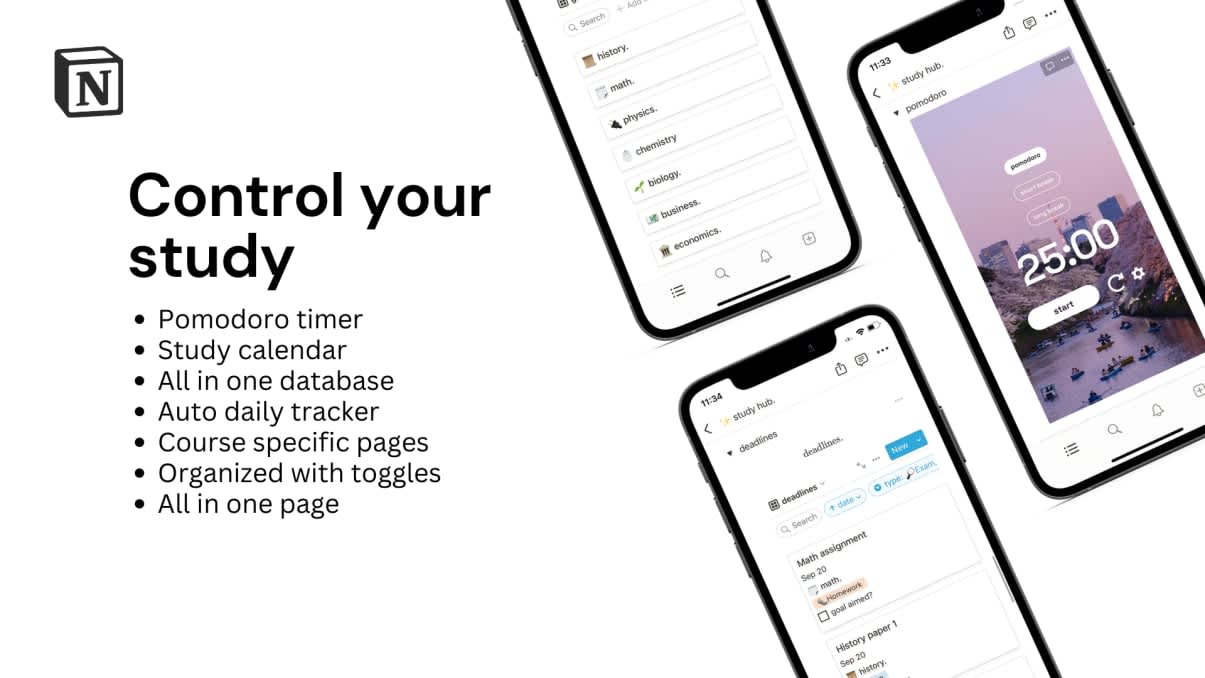 Ultimate Productivity Study Hub | Buy Notion Template