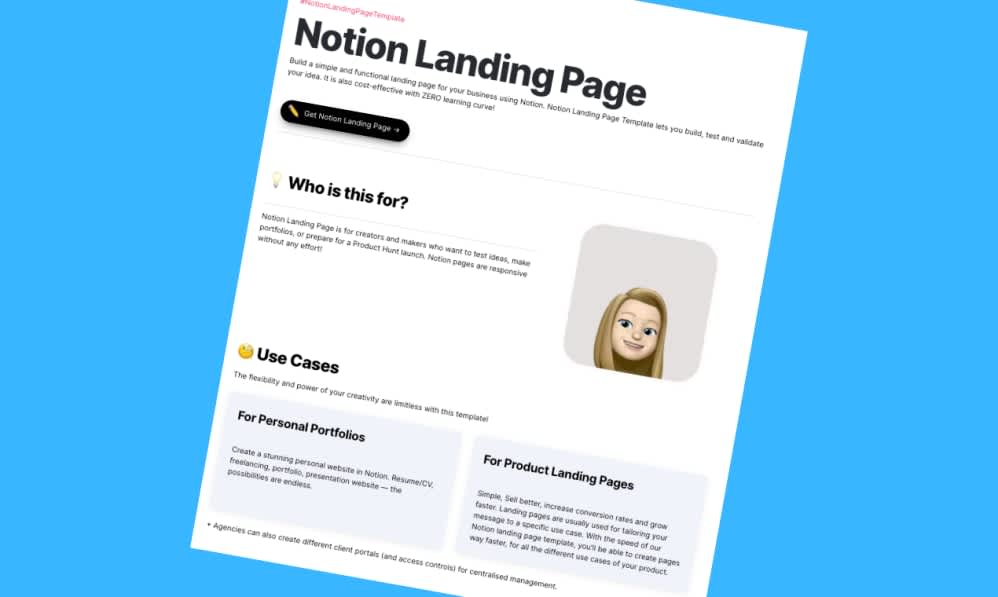 Notion Landing Page Template