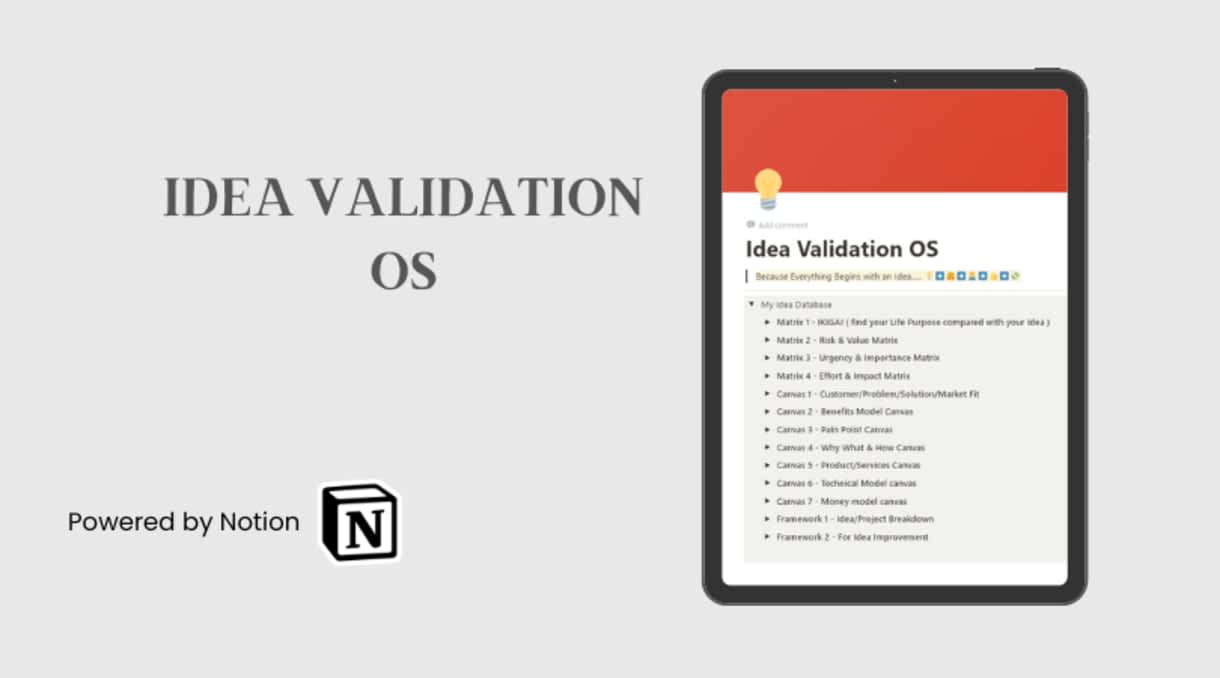 Idea Validation OS | Prototion | Get Notion Template