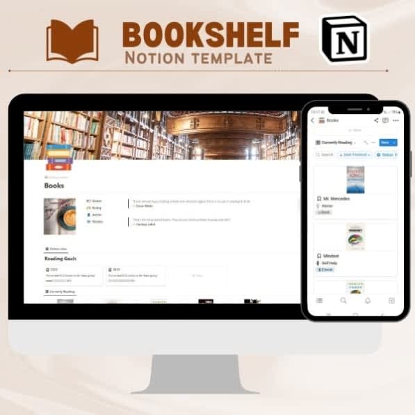 Bookshelf Dashboard Notion Template