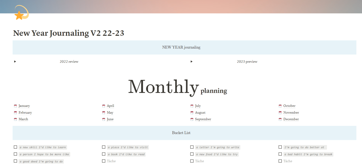 New Year Journaling V3 22-23 | Prototion | Notion template