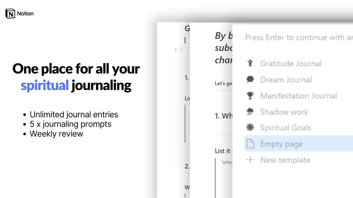 Ultimate Spiritual Journal | Prototion | Buy Notion Template