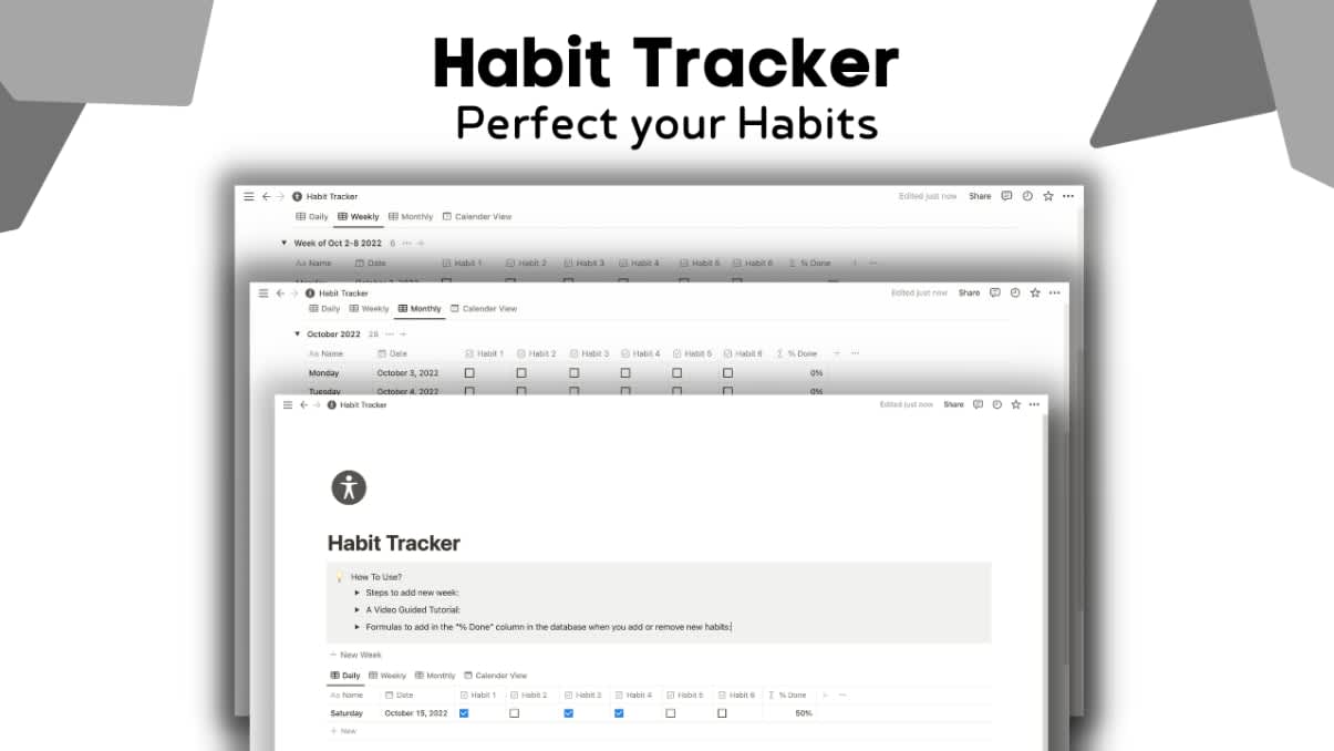 The Habit Tracker | Prototion | Get Notion Template