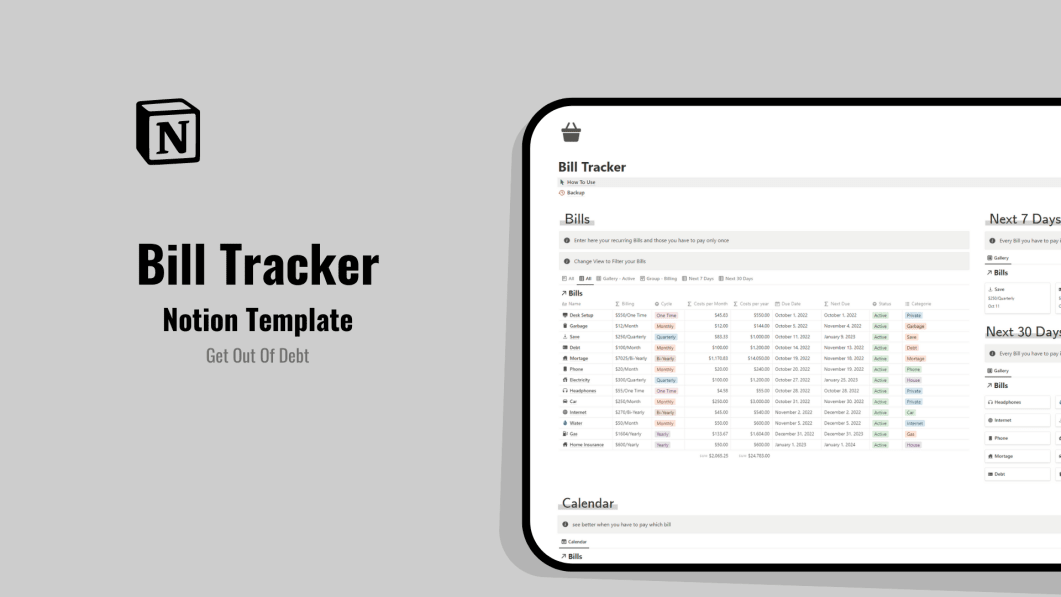 Bill Tracker - Get Out Of Debt