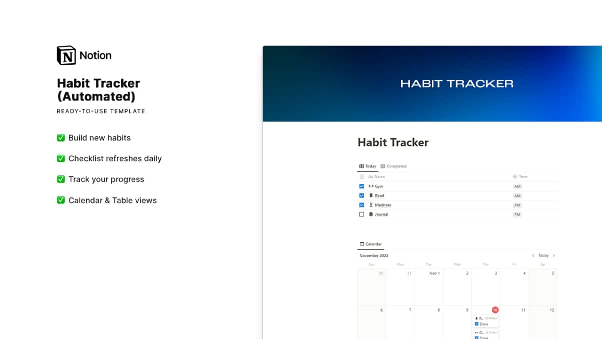 Notion Habit Tracker | Prototion | Get Notion Template