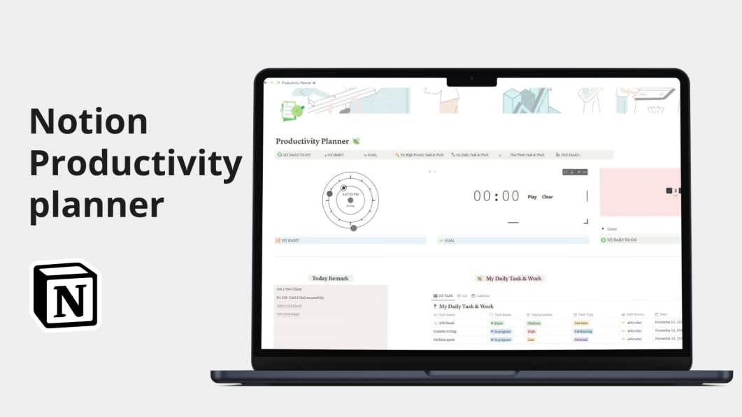 Productivity Planner Notion template