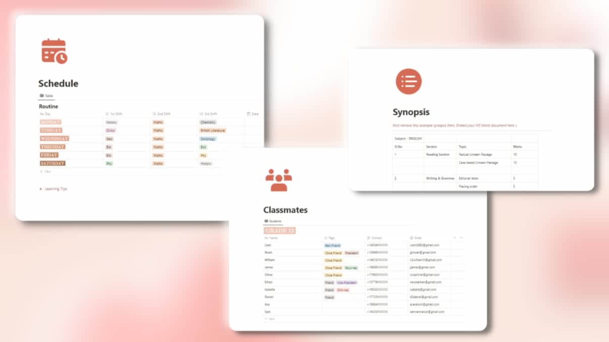 Students Dashboard | Prototion | Buy Notion Template