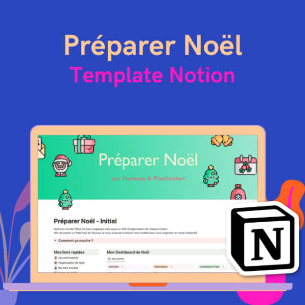 Préparer Noël - Template Notion Français - Gratuit