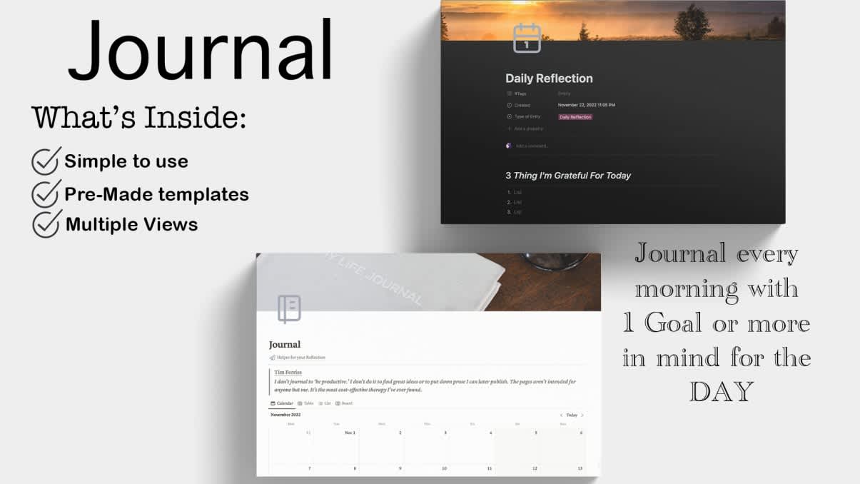 Personal Journal | Prototion | Buy Notion Template