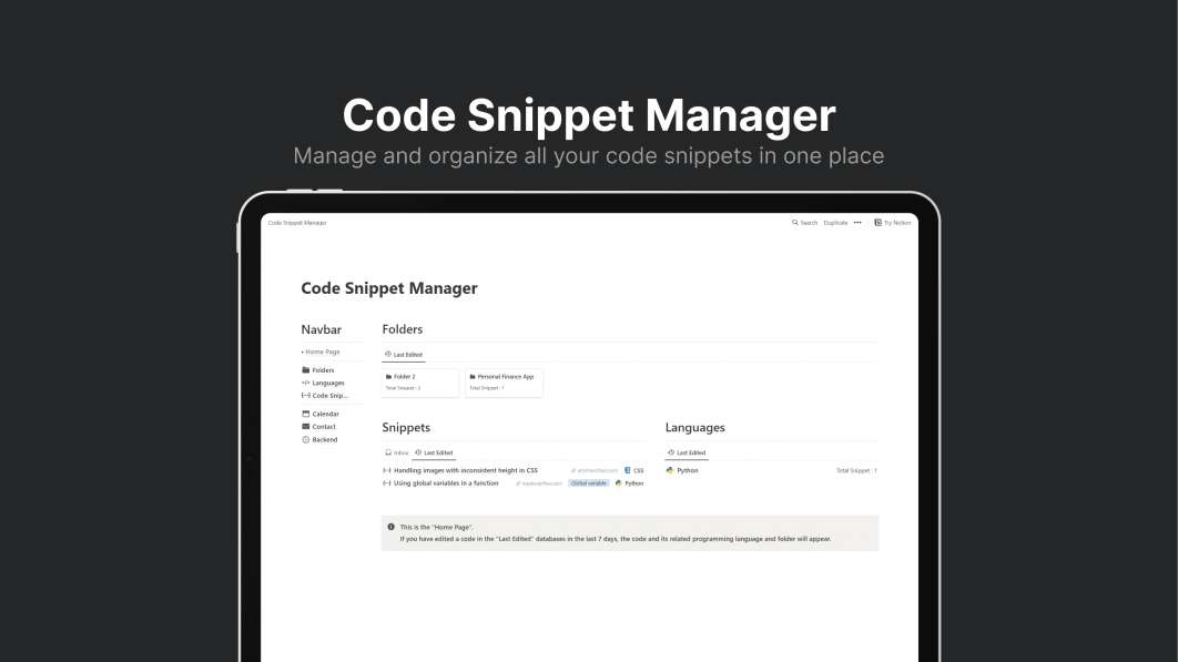 Code Snippet Manager