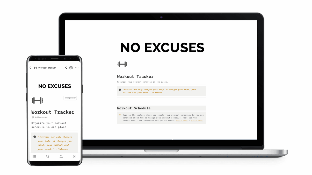Workout Tracker | Prototion | Buy Notion Template
