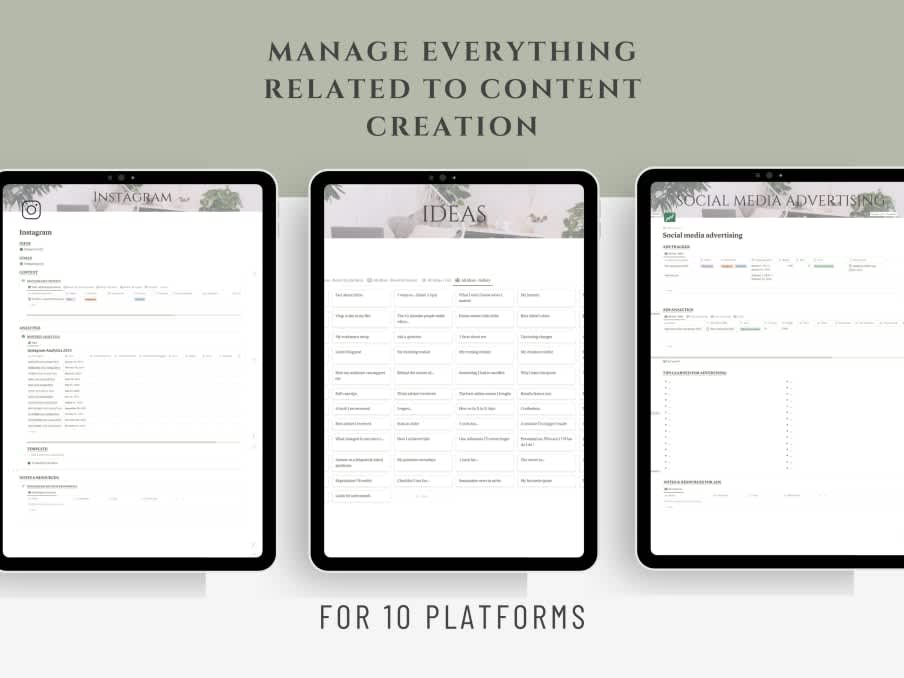 Social media planner | Prototion | Buy Notion Template