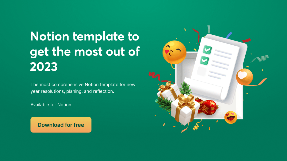 New Year Resolutions Hub | Prototion | Get Notion Template