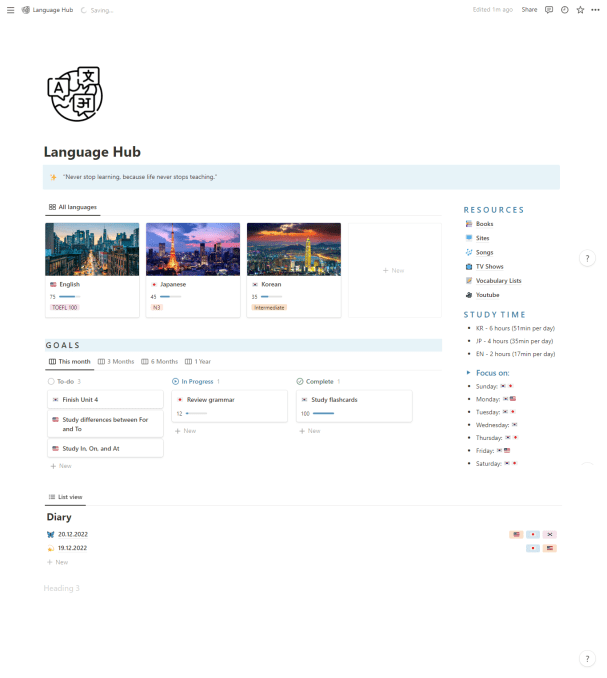 Simplified Language | Prototion | Buy Notion Template