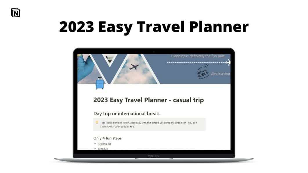 2023 Easy Travel Planner Template