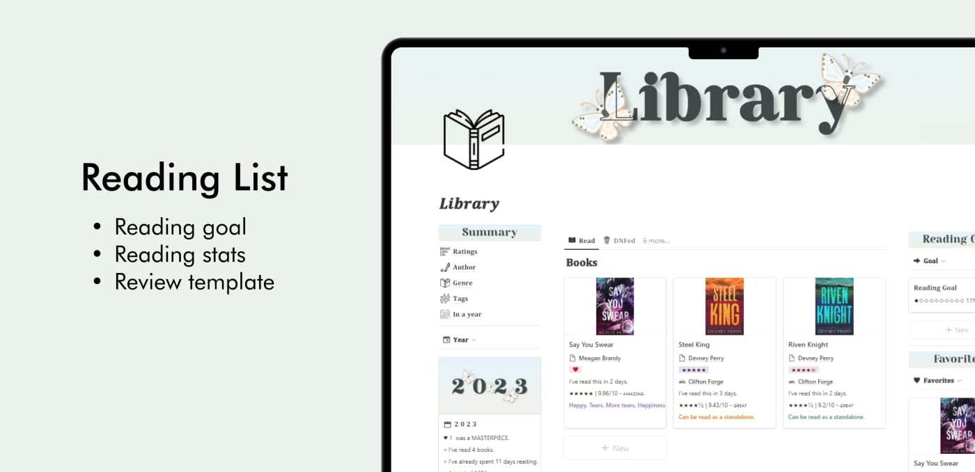 Library - Book Tracker | Prototion | Buy Notion Template