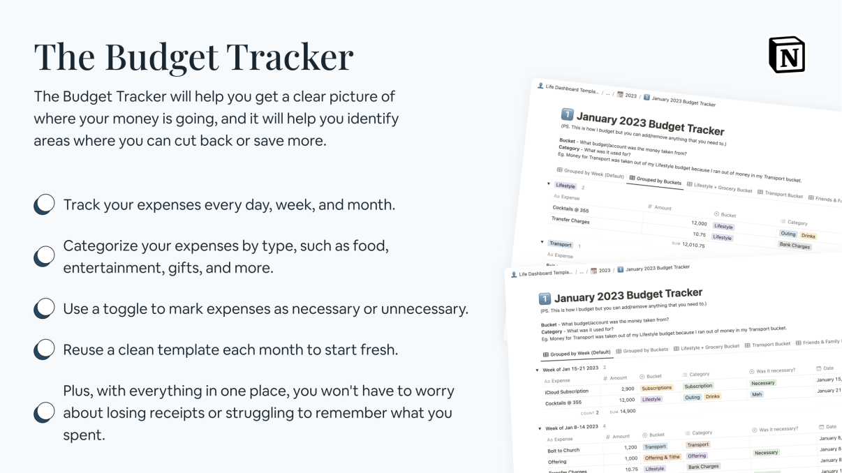 Life Dashboard | Prototion | Buy Notion Template